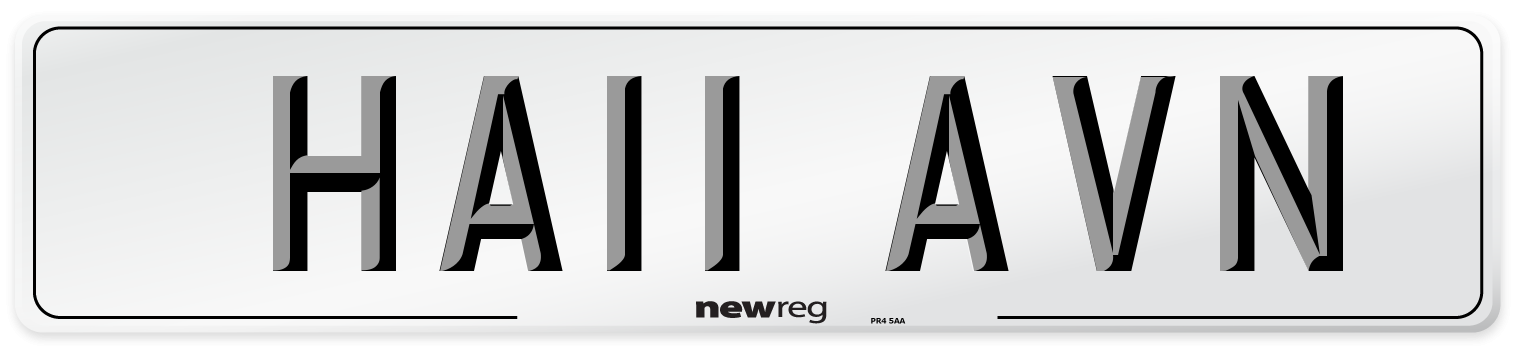 HA11 AVN Number Plate from New Reg